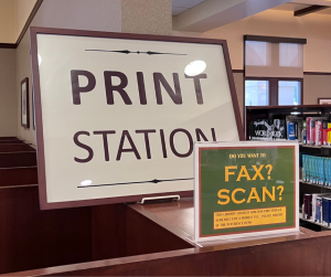 Photo of Print Station Sign