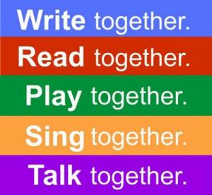read talk sing play write read talk sing play write
